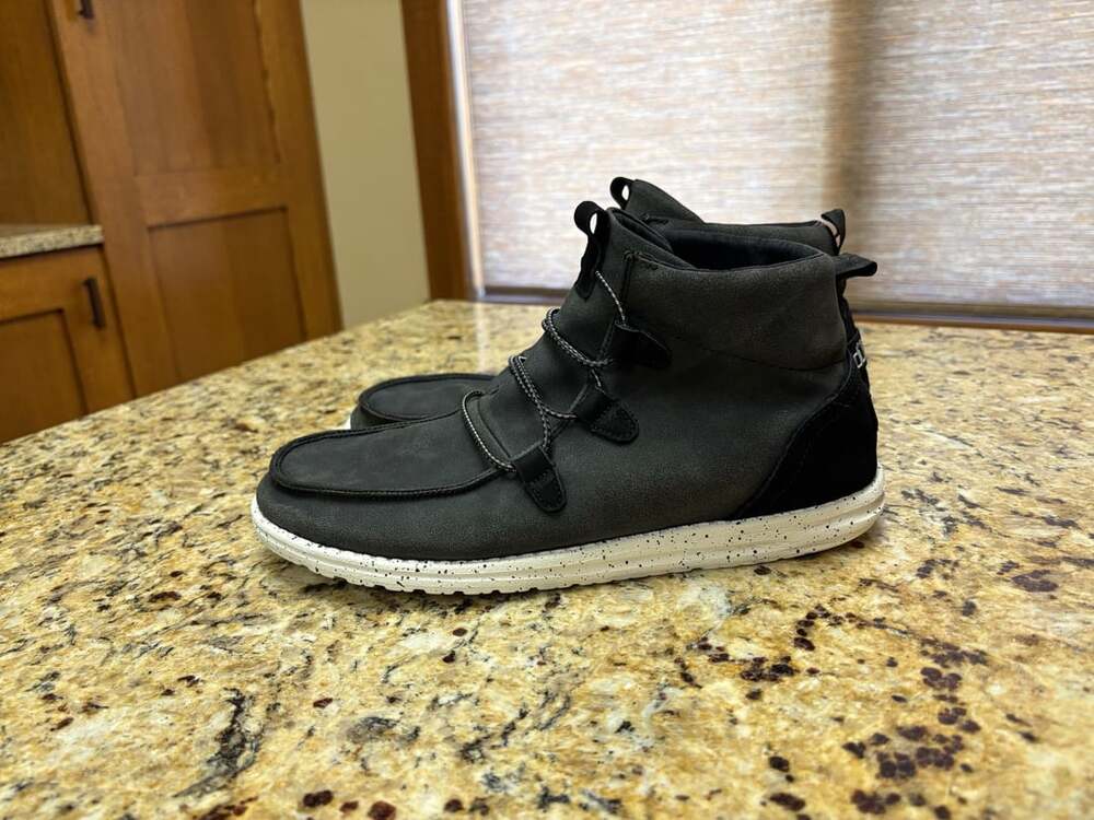 Hey Dude Lea Ankle Boots Size 12 Black Leather Casual Shoes